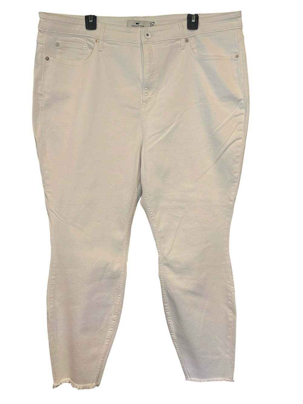 Vineyard Vines NWT Womens Size 36 Jamie High Rise Skinny White Jeans Raw Hem